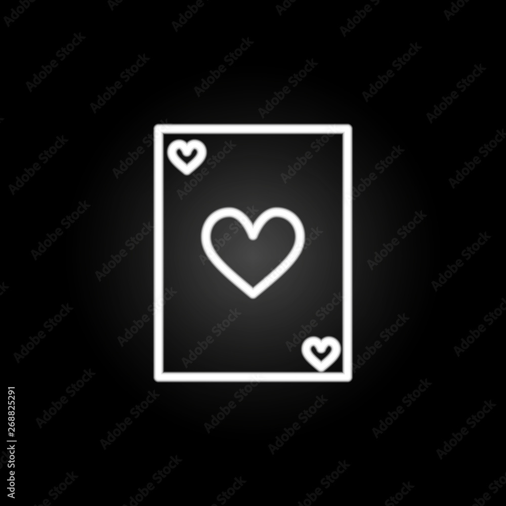Poster heart card neon icon. elements of heartbeat set. simple icon for websites, web design, mobile app, i
