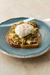 Poached Egg with Avocado Toast for Breakfast.