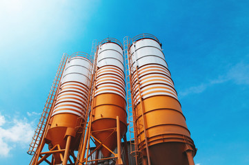Cement silos of Cement batching plant factory © PixHound
