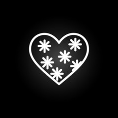 heart with ornaments neon icon. Elements of Heartbeat set. Simple icon for websites, web design, mobile app, info graphics