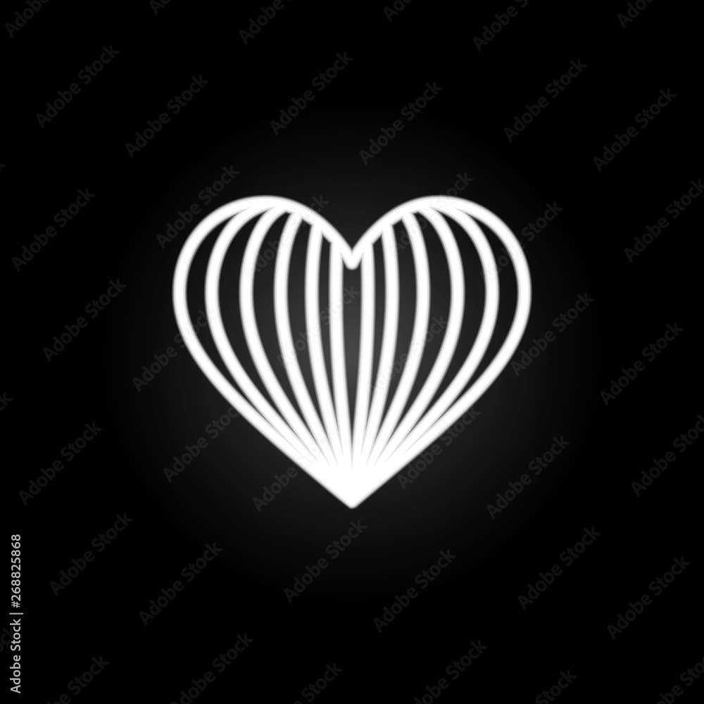 Poster heart line of multiple heart neon icon. elements of heartbeat set. simple icon for websites, web des