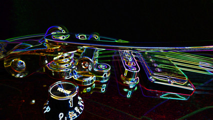 electric guitar tremolo. abstract neon light
