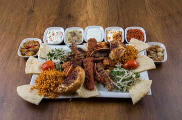 Turkish Mixed Kebabs and Turkish Appetizers