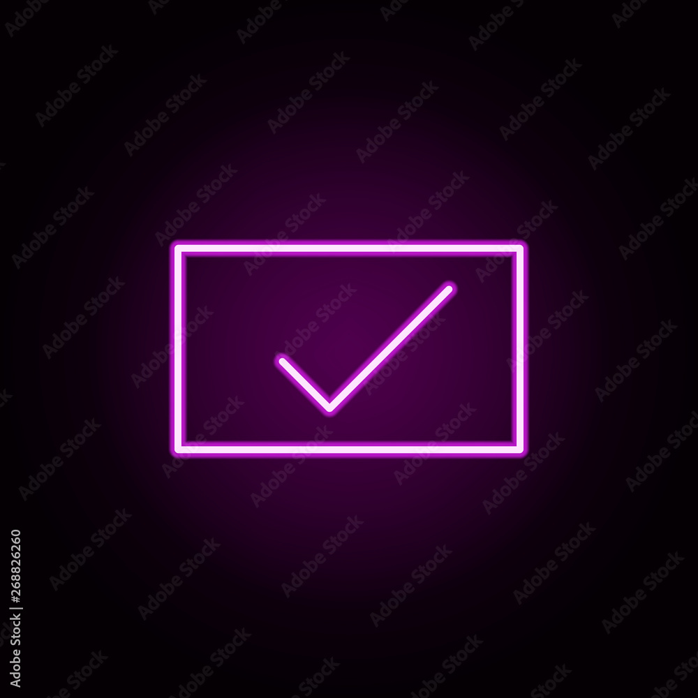 Poster test neon icon. elements of online and web set. simple icon for websites, web design, mobile app, in
