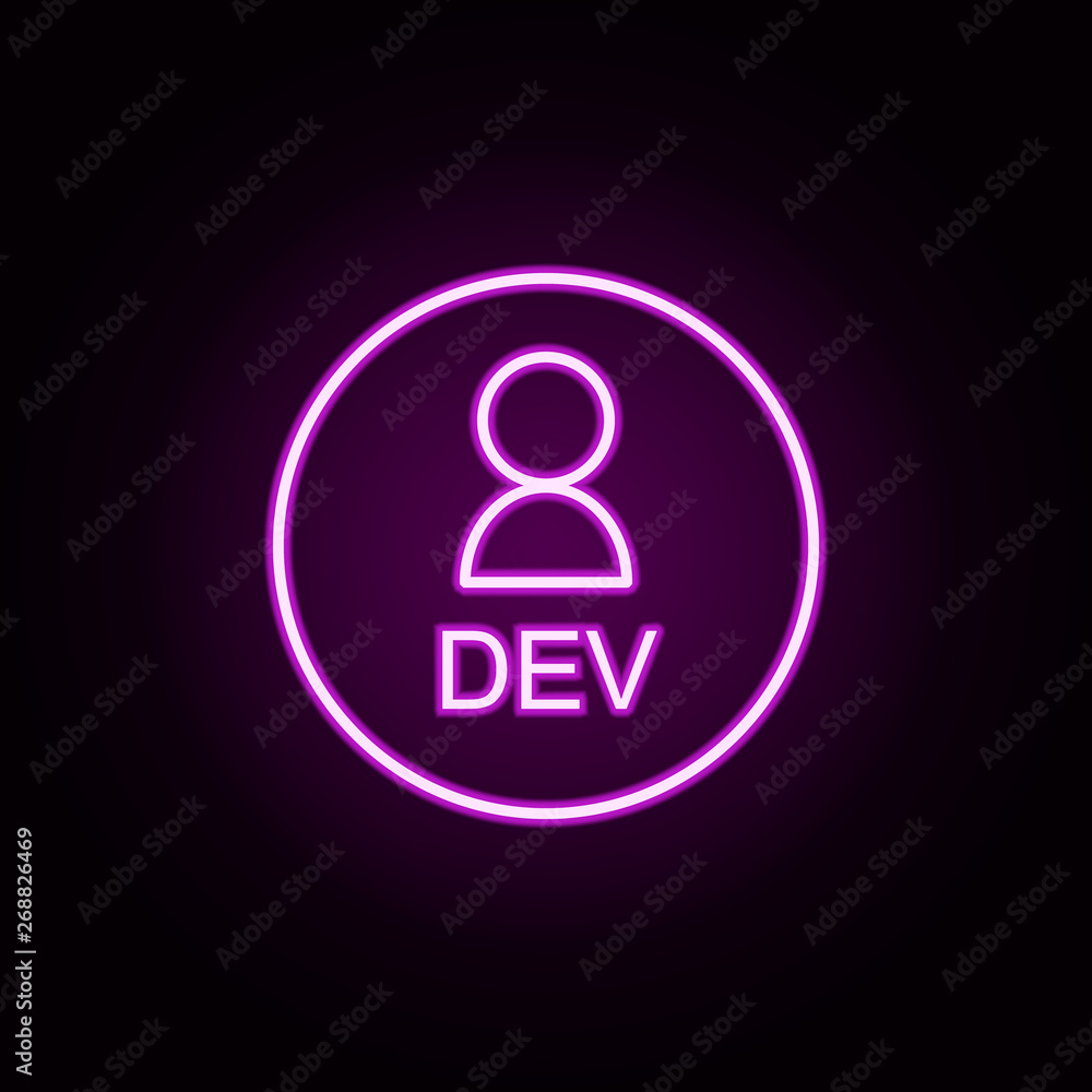 Poster user developer neon icon. elements of online and web set. simple icon for websites, web design, mobi