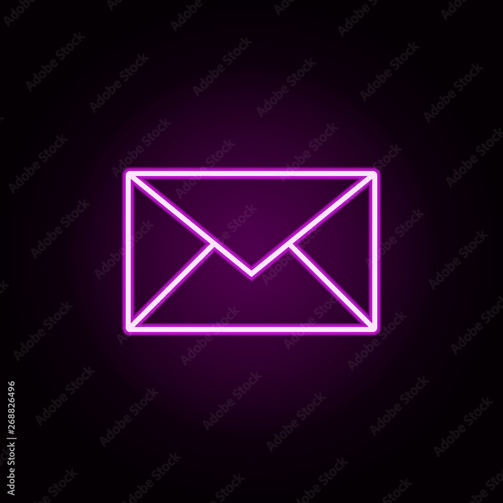 Poster writing mail neon icon. elements of online and web set. simple icon for websites, web design, mobile