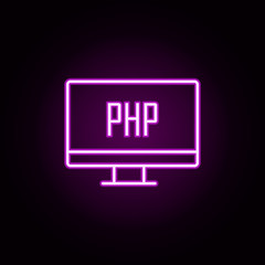 html code neon icon. Elements of online and web set. Simple icon for websites, web design, mobile app, info graphics