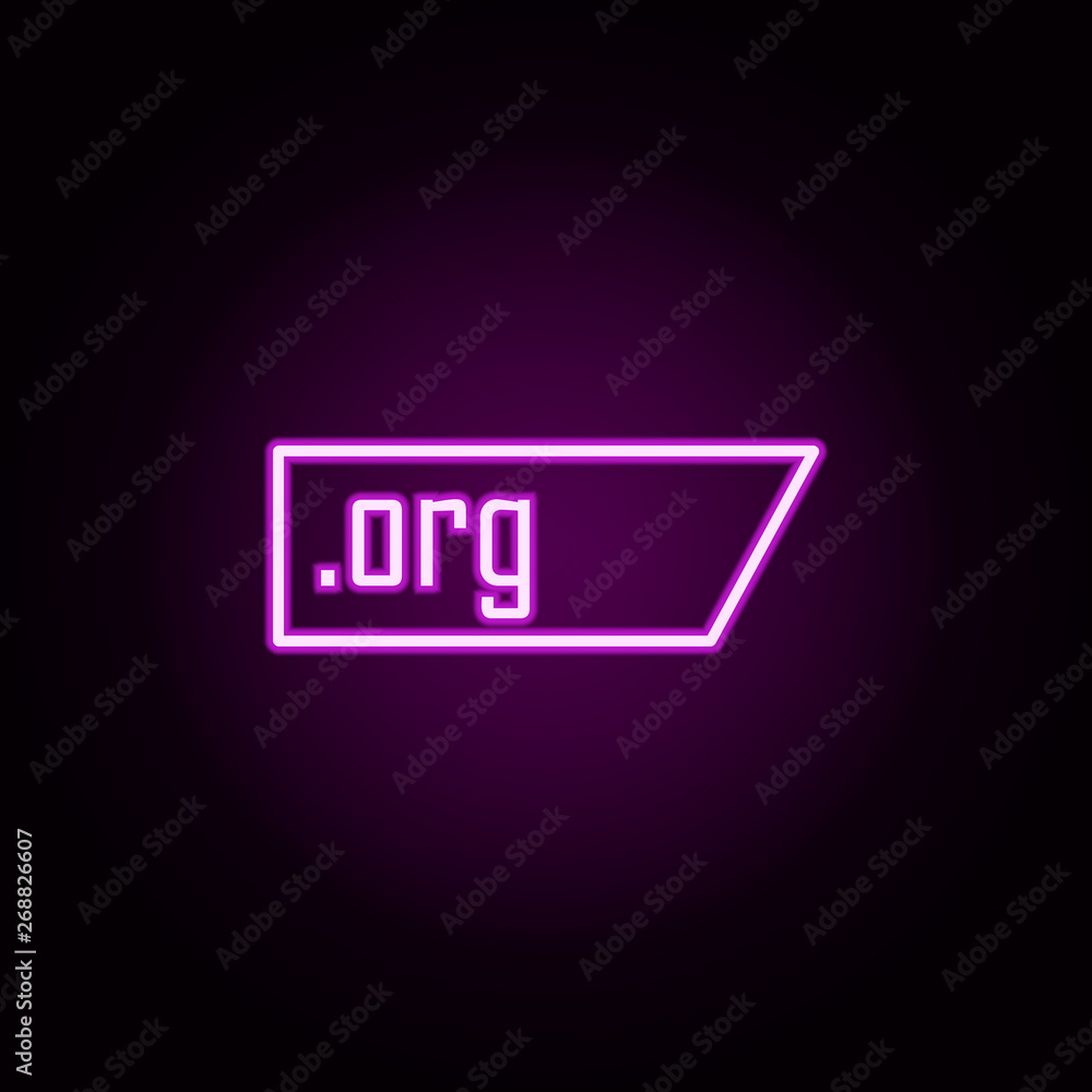 Poster org domain neon icon. elements of online and web set. simple icon for websites, web design, mobile a
