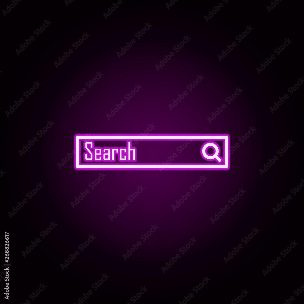 Aufkleber search neon icon. elements of online and web set. simple icon for websites, web design, mobile app, 