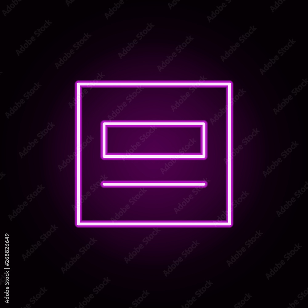 Poster photo upload neon icon. elements of online and web set. simple icon for websites, web design, mobile