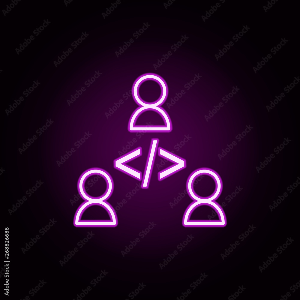 Poster web programmers neon icon. elements of online and web set. simple icon for websites, web design, mob
