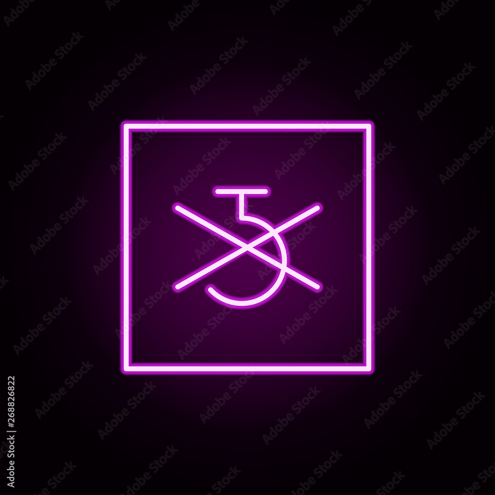 Poster cargo, use no hook neon icon. elements of packaging symbols set. simple icon for websites, web desig