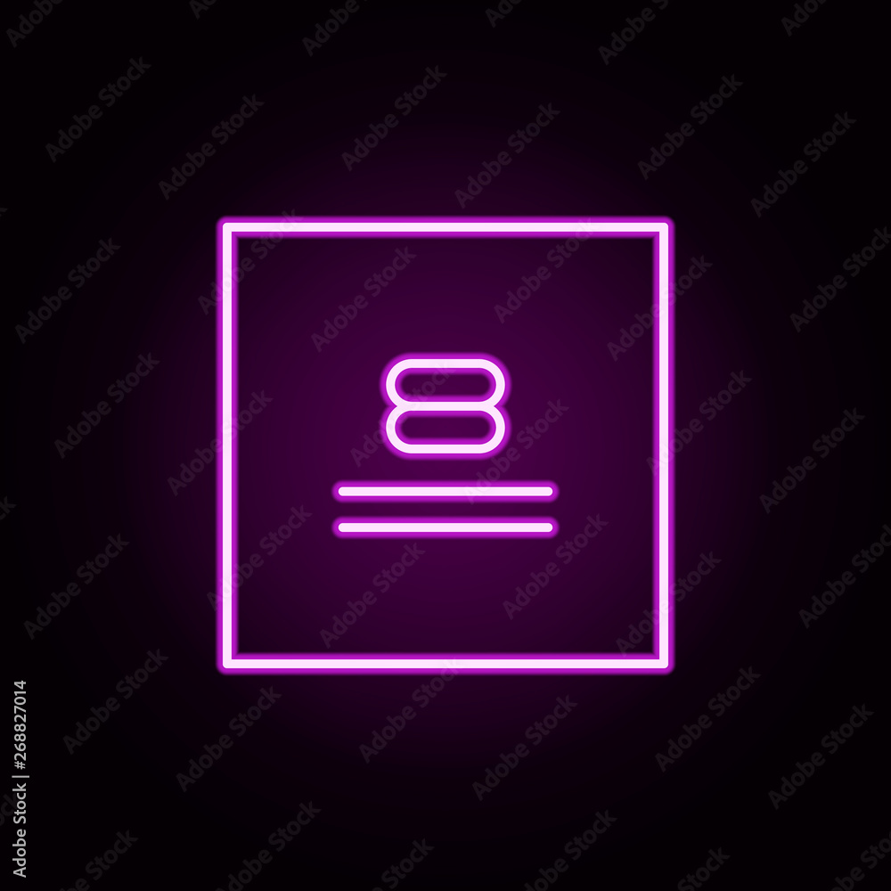 Poster max, stack, maximum neon icon. elements of packaging symbols set. simple icon for websites, web desi