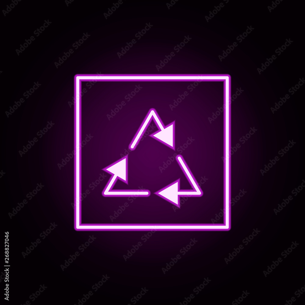 Poster recycle neon icon. elements of packaging symbols set. simple icon for websites, web design, mobile a
