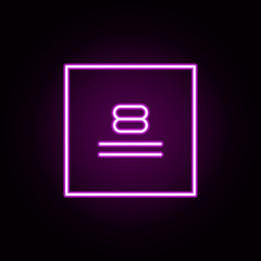 max, stack, maximum neon icon. Elements of packaging symbols set. Simple icon for websites, web design, mobile app, info graphics