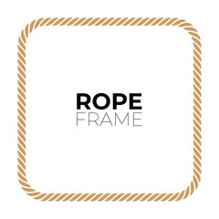 Vector frame rope emblem with text. White background.