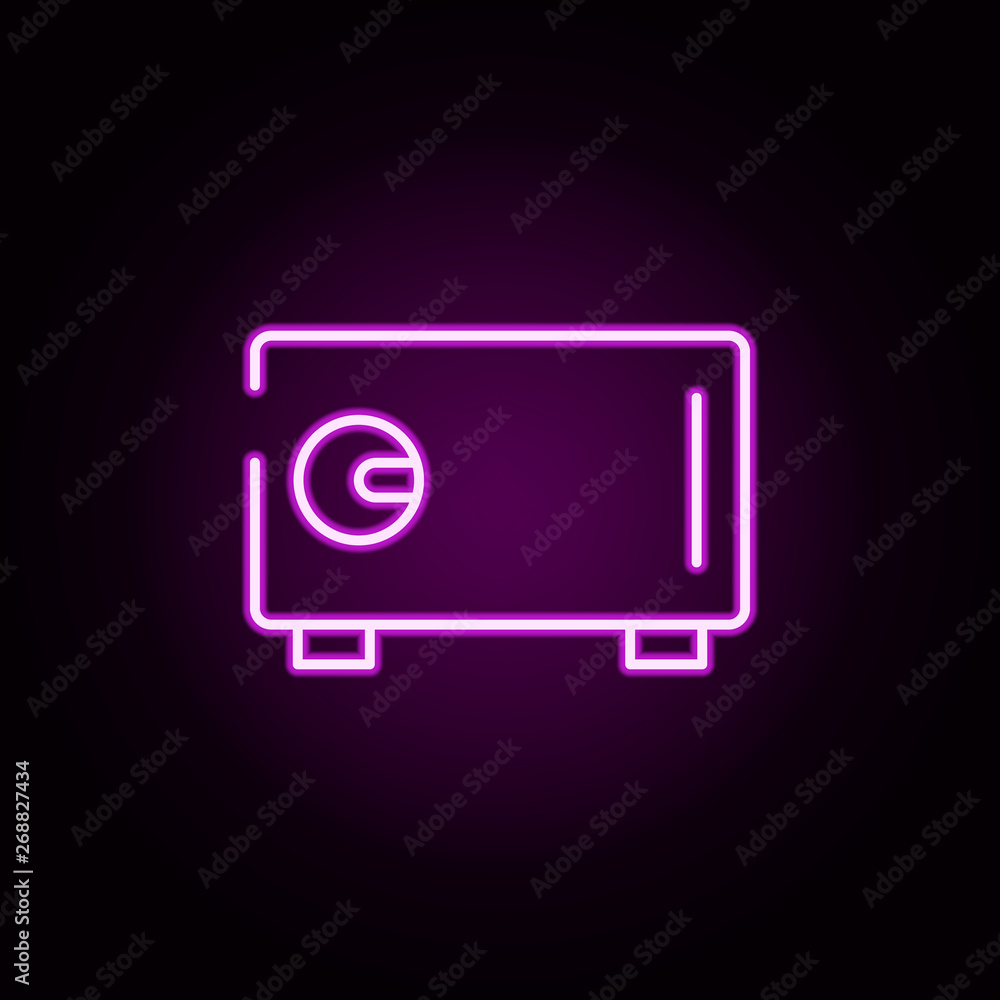 Poster money box neon icon. elements of security set. simple icon for websites, web design, mobile app, inf