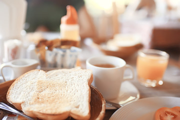 summer breakfast concept light food / bright photo, healthy food, morning, vigor, sport