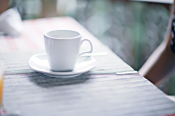 morning coffee cup / breakfast concept cheerfulness happiness drink in a cup