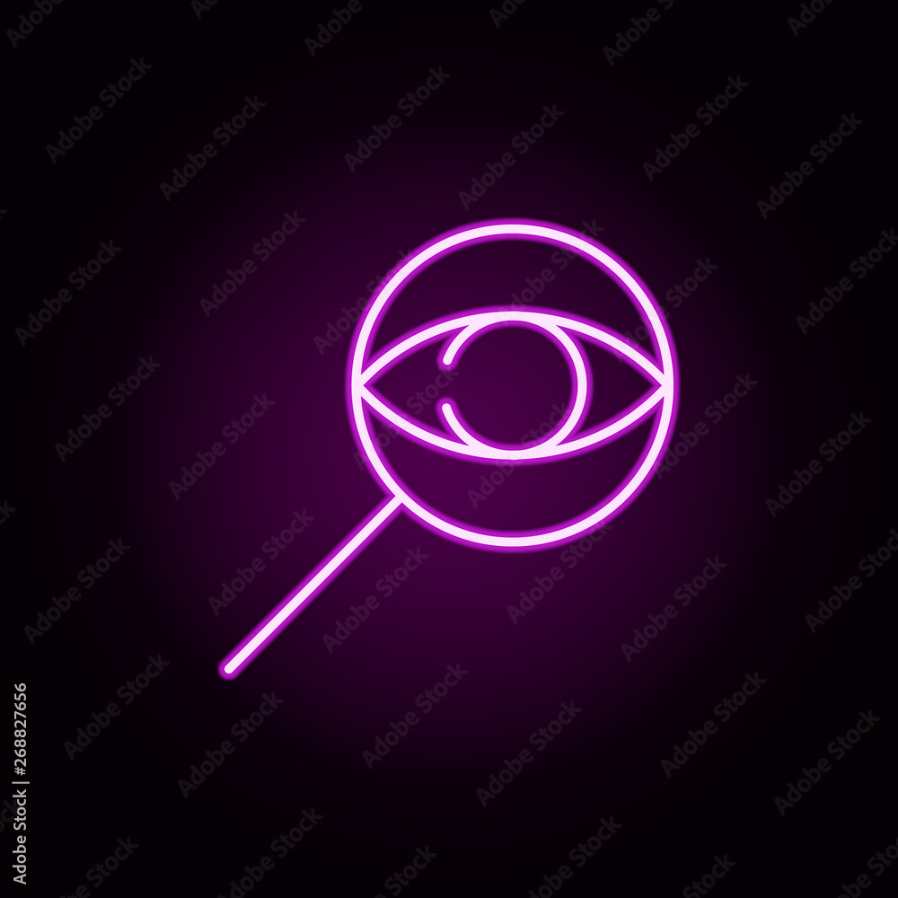 Aufkleber search neon icon. elements of security set. simple icon for websites, web design, mobile app, info g