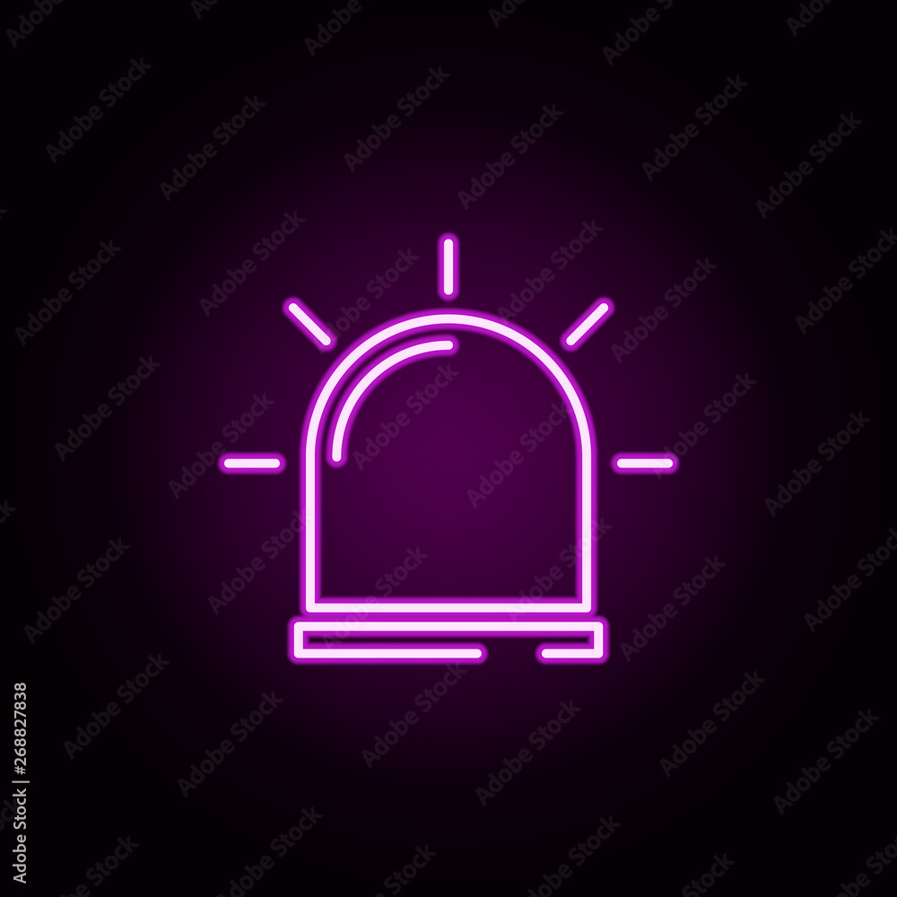 Poster siren neon icon. elements of security set. simple icon for websites, web design, mobile app, info gr