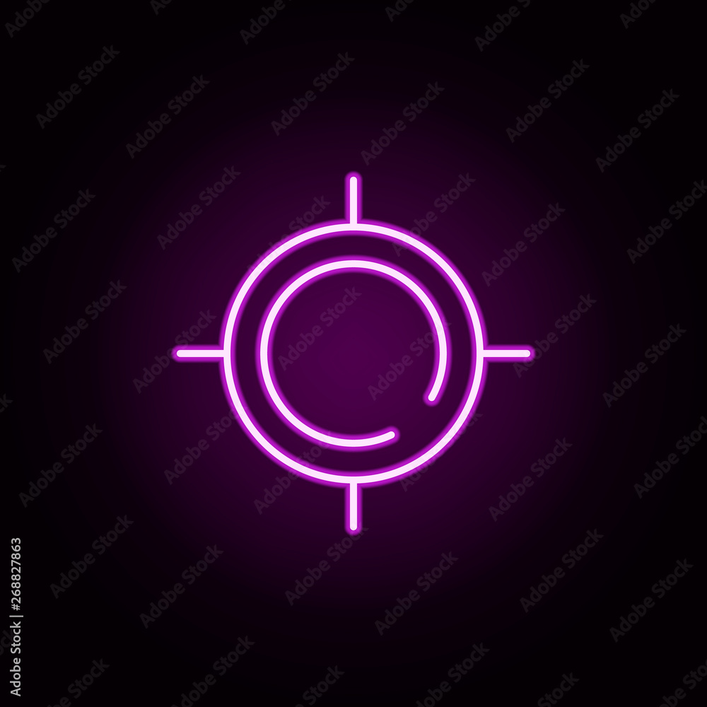 Poster target 2 neon icon. elements of security set. simple icon for websites, web design, mobile app, info
