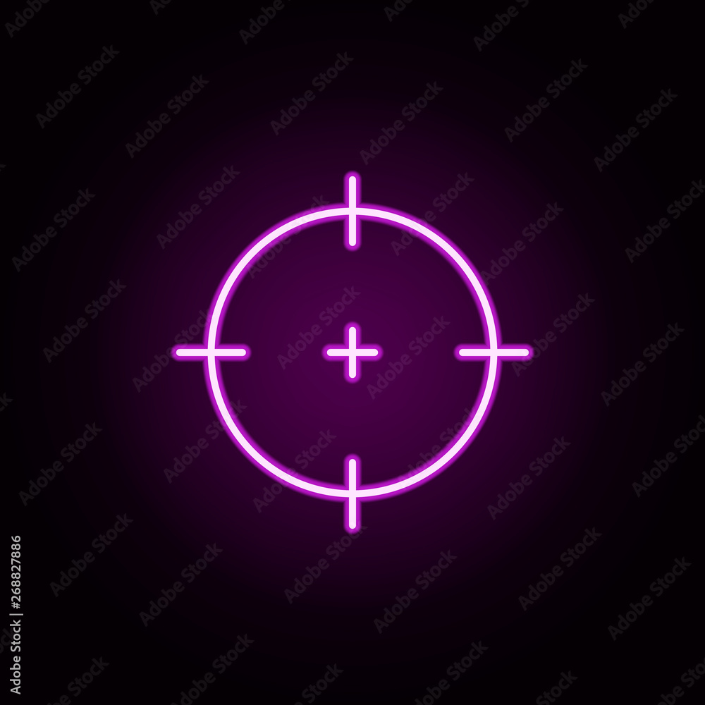 Poster target neon icon. elements of security set. simple icon for websites, web design, mobile app, info g