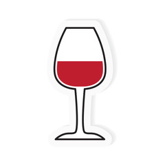 red wine glass icon- vector illustration