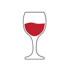 red wine glass icon- vector illustration