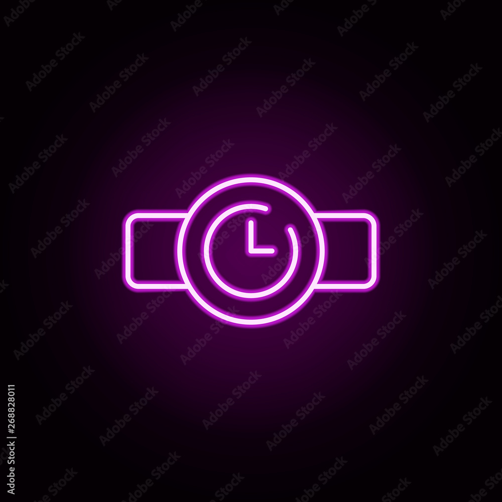 Poster watch neon icon. elements of speedometer set. simple icon for websites, web design, mobile app, info