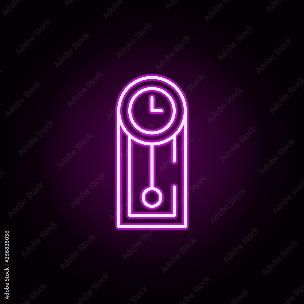 Poster clock neon icon. elements of speedometer set. simple icon for websites, web design, mobile app, info