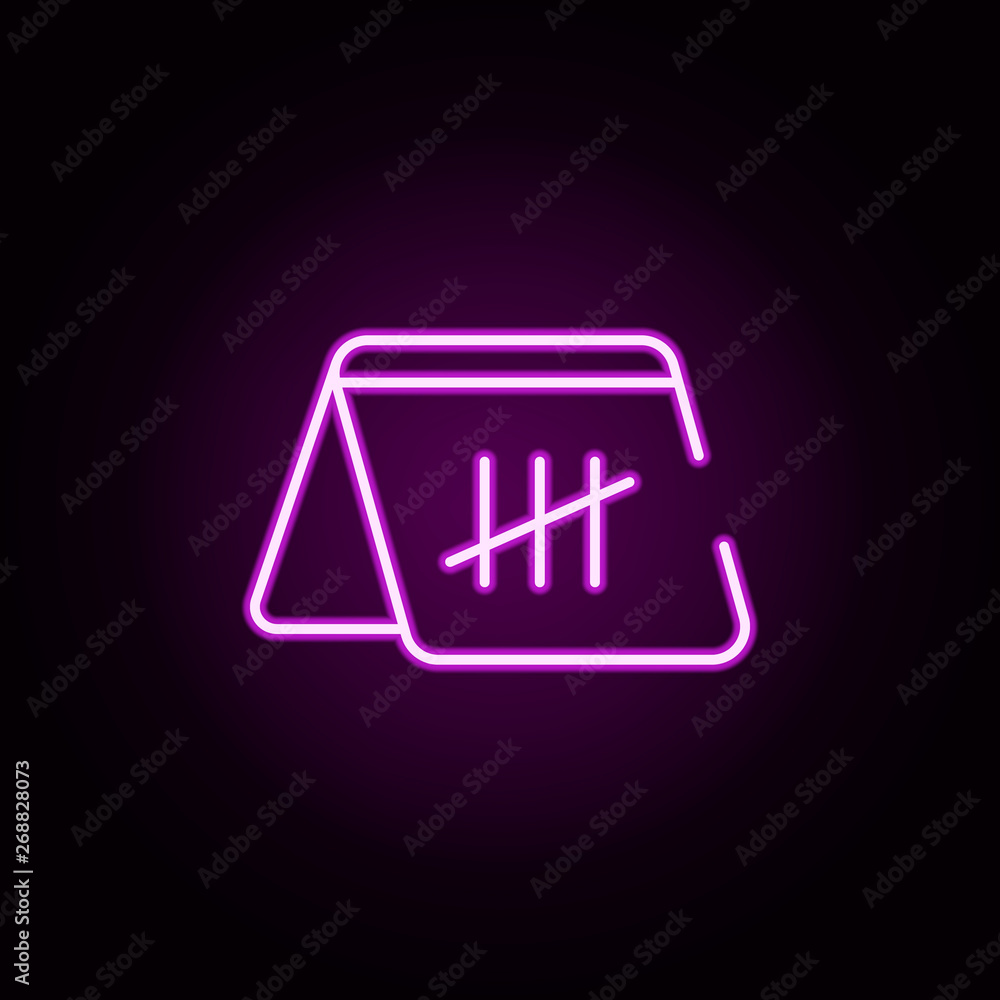 Poster countdown neon icon. elements of speedometer set. simple icon for websites, web design, mobile app, 