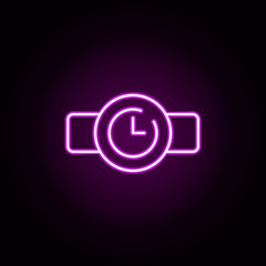 watch neon icon. Elements of speedometer set. Simple icon for websites, web design, mobile app, info graphics