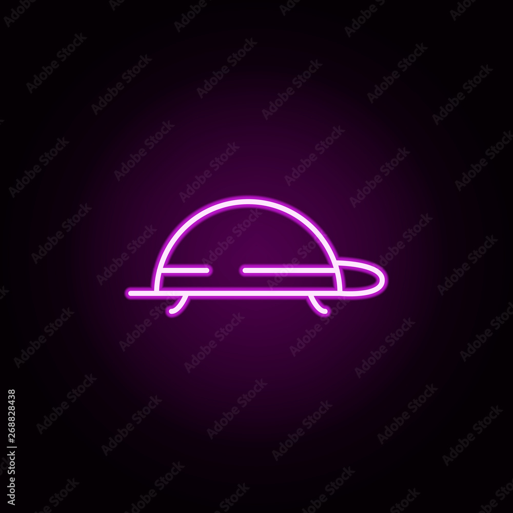 Poster tortoise neon icon. elements of speedometer set. simple icon for websites, web design, mobile app, i