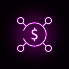 currency, investment neon icon. Elements of stratup set. Simple icon for websites, web design, mobile app, info graphics