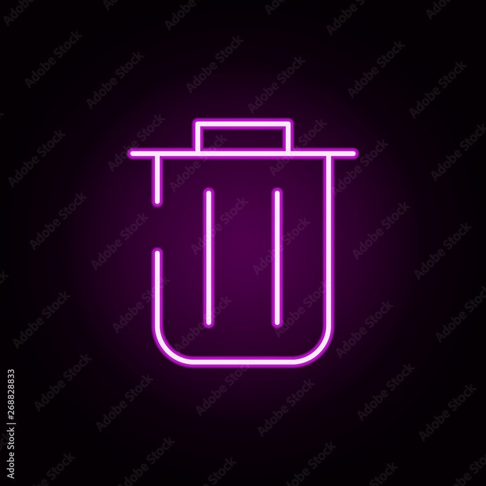 Poster garbage, recycle neon icon. elements of stratup set. simple icon for websites, web design, mobile ap
