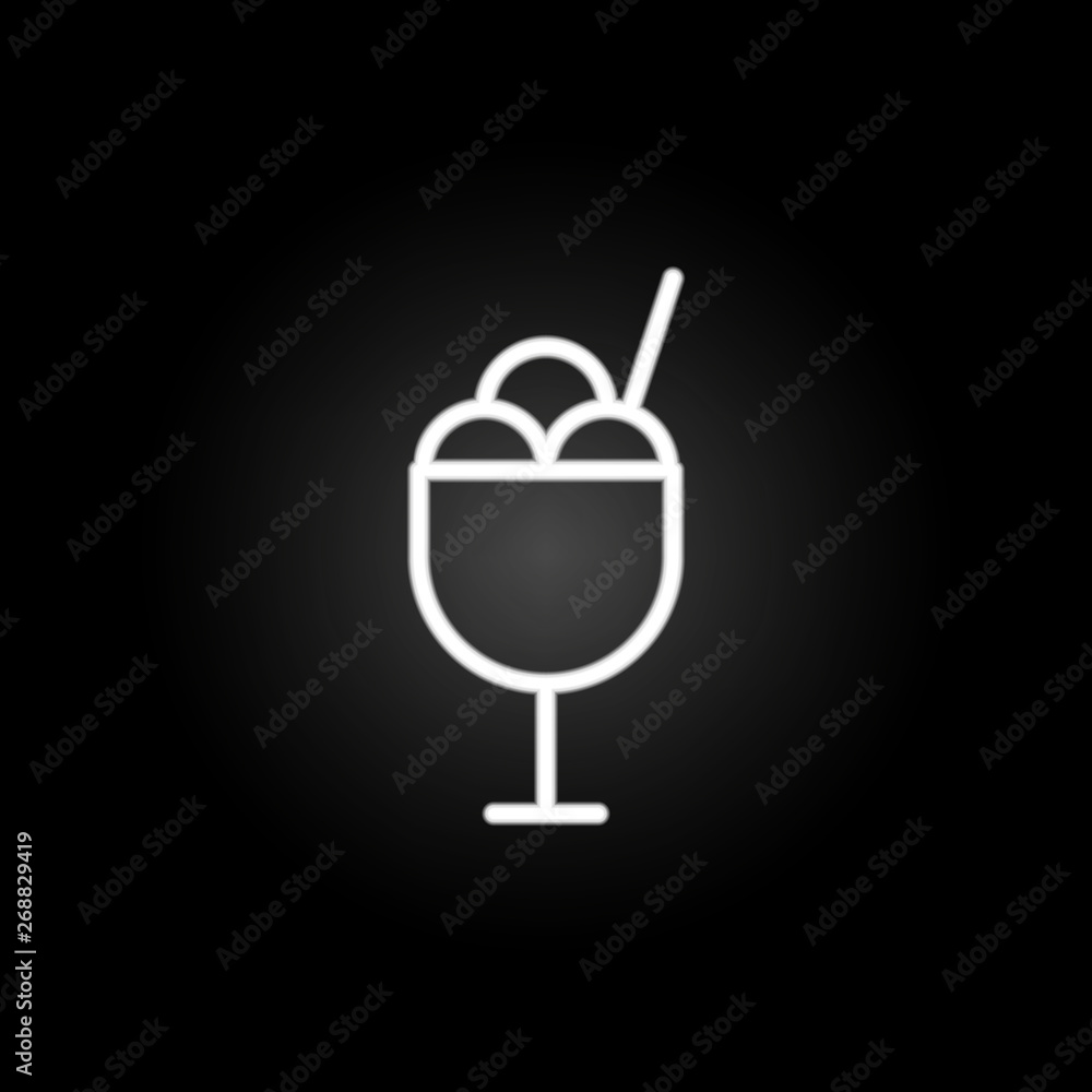 Poster ice-cream neon icon. elements of summer set. simple icon for websites, web design, mobile app, info 