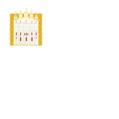 Easter, Russia, cathedral, postcard, vector