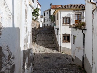Fototapeta premium Old buildings of the streets around the cathedral of Granada, in the old town in Granada, Spain
