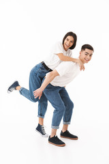 Full length portrait of a young attractive couple