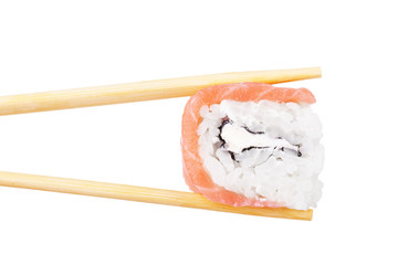 Philadelphia roll with isolated on white background