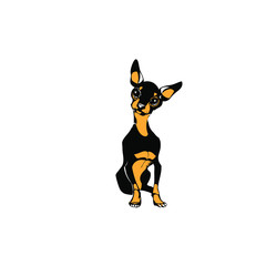 Little black vector dog. And it look