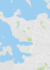 City map Reykjavik, color detailed plan, vector illustration - obrazy, fototapety, plakaty