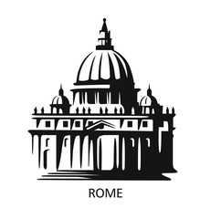 Rome icon. Saint Peters Basilica at Vatican - obrazy, fototapety, plakaty