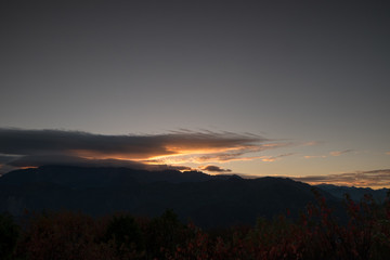 Sunset over Alishan Range, Alisan National Park, Taiwan