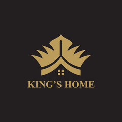 Fototapeta na wymiar King royal house logo design vector template