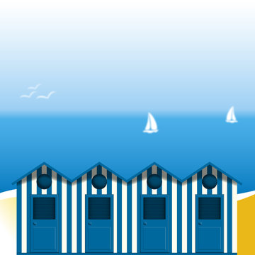 Cabines de plage type Gruissan