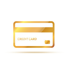 Gold Credit Card icon. Vector illustration