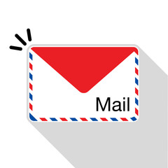 かわいいメールアイコン赤のイラスト素材