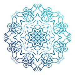 Colorful Mandala on white background. Vector decorative element for your design.  Flower, oriental pattern